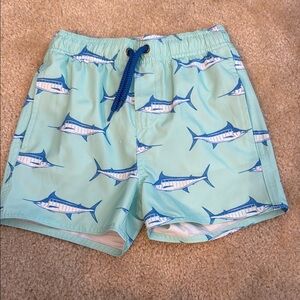 Kids Swim Trunks with Marlin Print